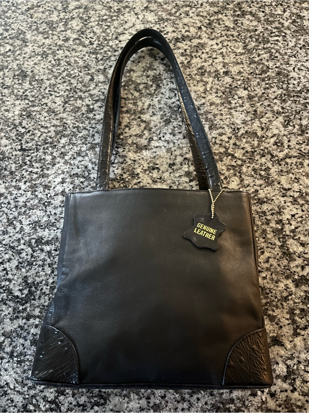 Vtg 90s Giani Bernini Genuine Leather Black Women's Shoulder Bag
